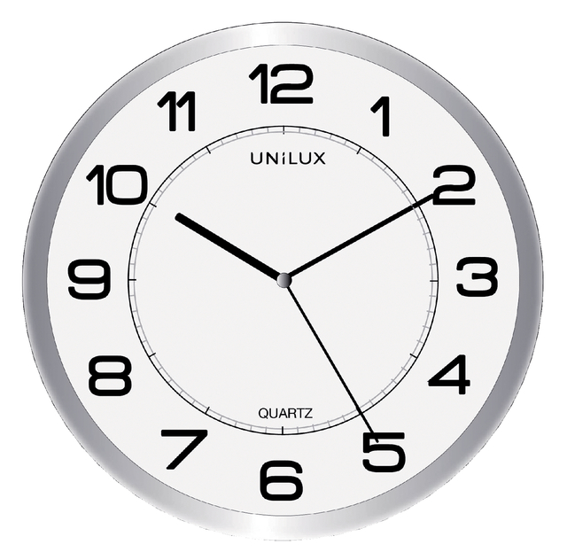 Wall clock Unilux Magnet Ø 30.5cm light grey/whit