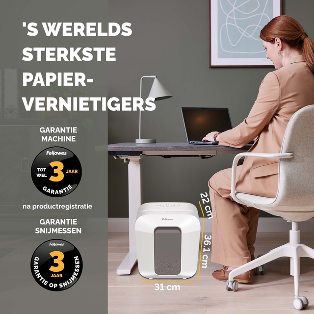 Papiervernietiger Fellowes Powershred LX25 snippers 4x37mm wit