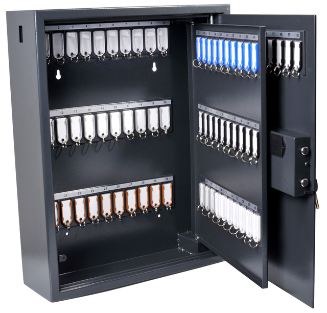 Key cabinet Pavo high security magnetic with fingerprint lock 100 hooks 600x480x150mm