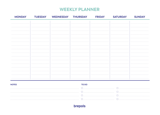 PLANNER BREPOLS WEEKLY PLANNER A4 7D/1P