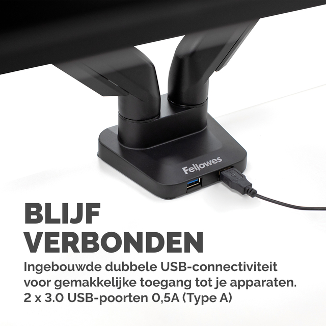 Monitorarm Fellowes Platinum Series dubbel horizontaal