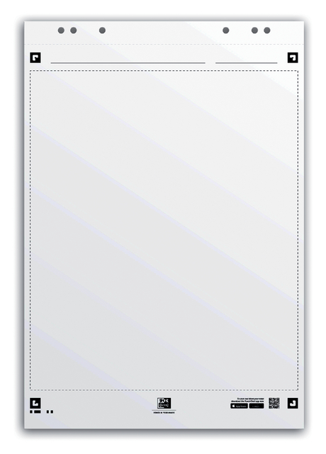 OXFORD Smart Charts 65x98cm Flipchart Refill Pad with Paper Cover Sheet Head-Glued Plain 20 Sheets SCRIBZEE® Compatibl