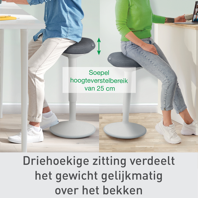 Actieve zit-sta kruk Leitz Ergo met gasveer 57-82 cm