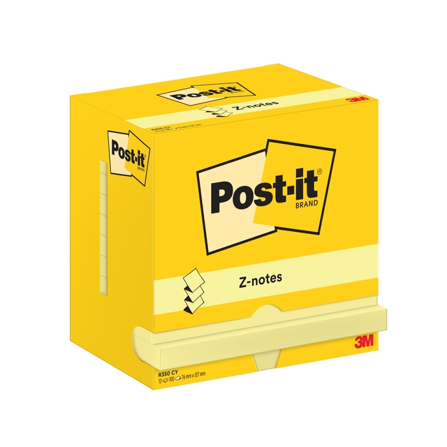 Memo pad Post-it Z-Note R350 76x127mm yellow 12 pieces