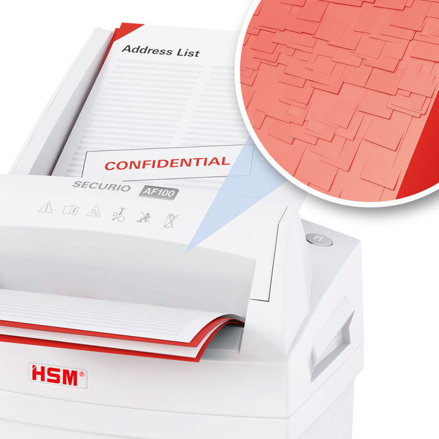 HSM SECURIO AF100 document shredder with automatic paper feed - 4 x 25 mm