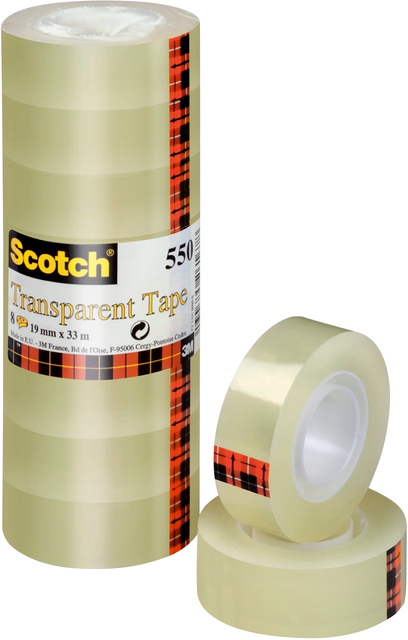 Adhesive tape Scotch 550 19mmx33m clear 8 rolls