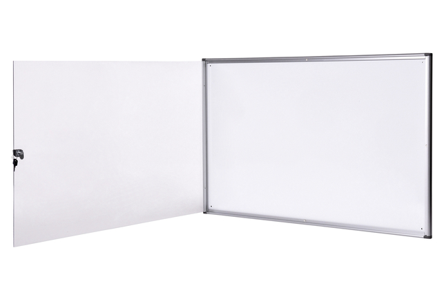 Binnenvitrine wand MAULextraslim whiteboard 8xA4 met slot
