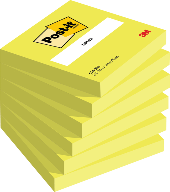 Memo block Post-it 654 76x76mm neon green 100 sheet