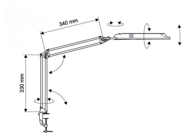 LED Desk Luminaire MAULatlantic with clamp