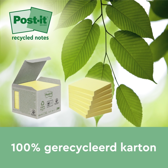 Memoblok 3M Post-it 622 RSS3CY 47,6x47,6mm geel 3 stuks