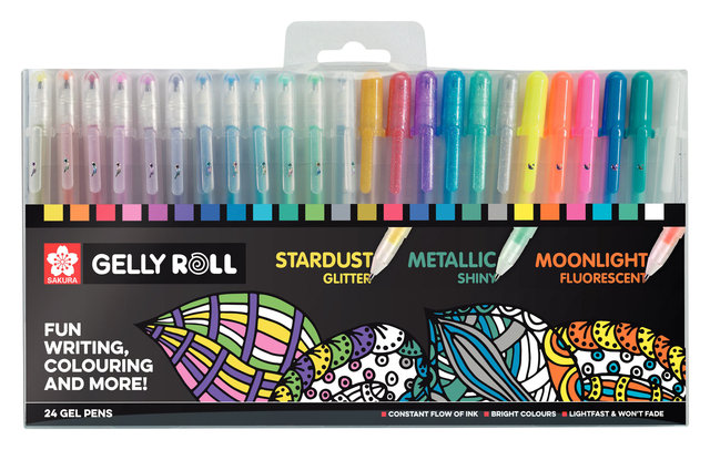 Gelschrijver Sakura Gelly Roll mix set à 24 kleure