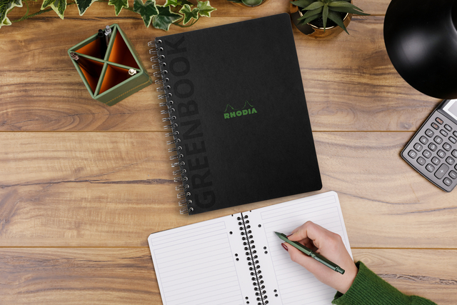 Notitieboek Rhodia Greenbook recycled A5+ lijn 160 pagina's 90gr hc
