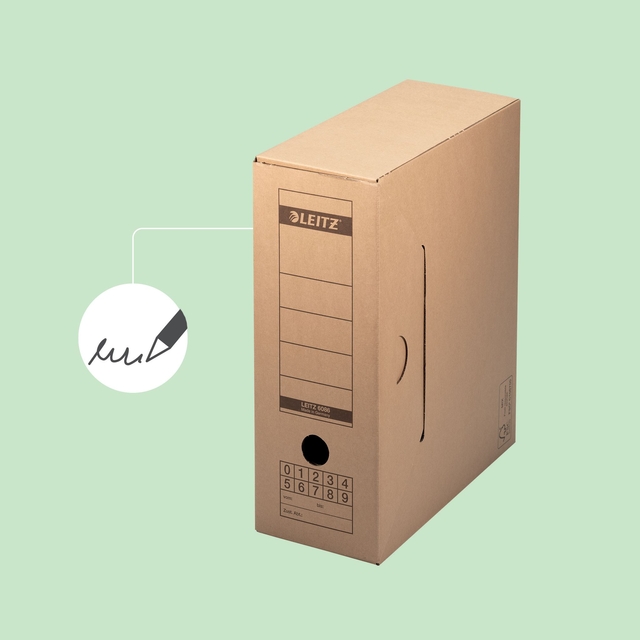Archiefdoos met deksel Leitz Premium 120x275x325mm natuurbruin