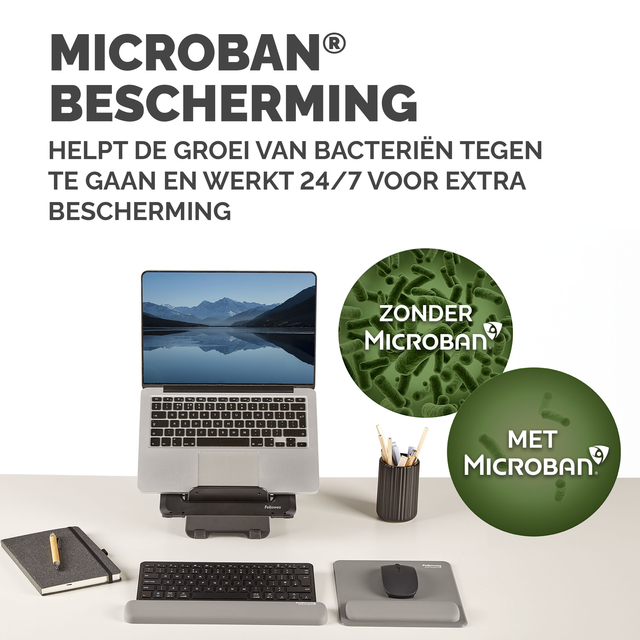 Muismat met polssteun Fellowes Breyta grijs