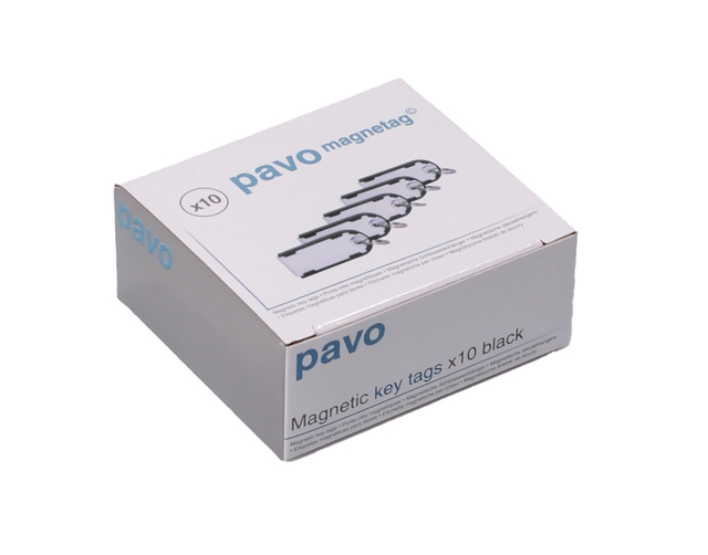 Sleutellabel Pavo magnetisch 10 stuks zwart