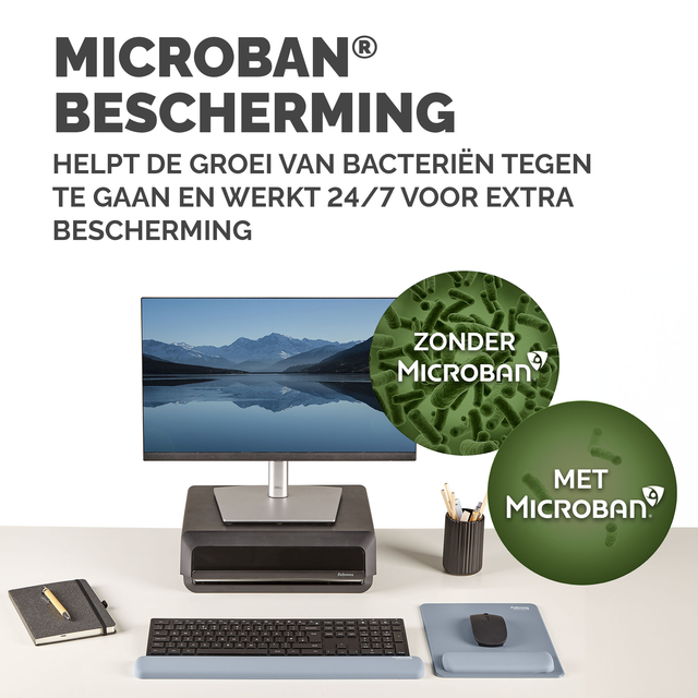 Muismat met polssteun Fellowes Breyta XL blauw