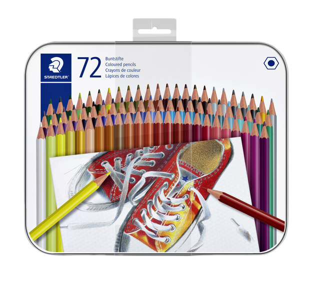Kleurpotlood Staedtler 175 6kantig assorti blik à 72 kleure