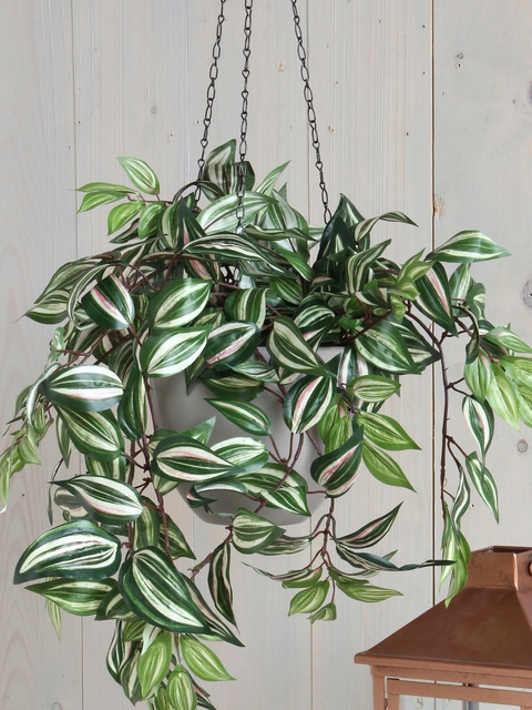 Kunstplant Mica Tradescantia hangend groen Ø25 45c
