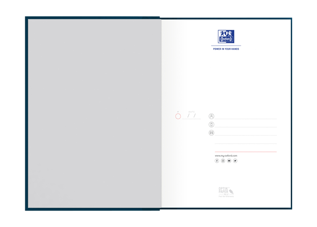 OXFORD Office Essentials A5 Hardback Casebound Notebook Ruled 192 Pages Black