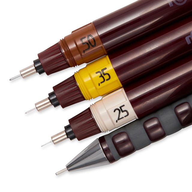 Tekenset rOtring Isograph college 0.25mm, 0.35mm en 0.5mm 34 stuks