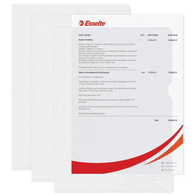 Esselte Folders Clear Pk100 54832