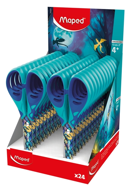 Schaar Maped Dragon 13cm display à 24 stuks blau