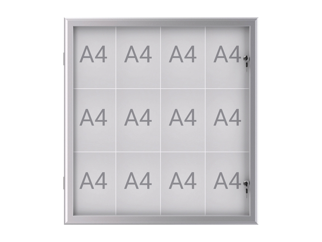 Buiten- binnenvitrine MAUL excite whiteb 12xA4