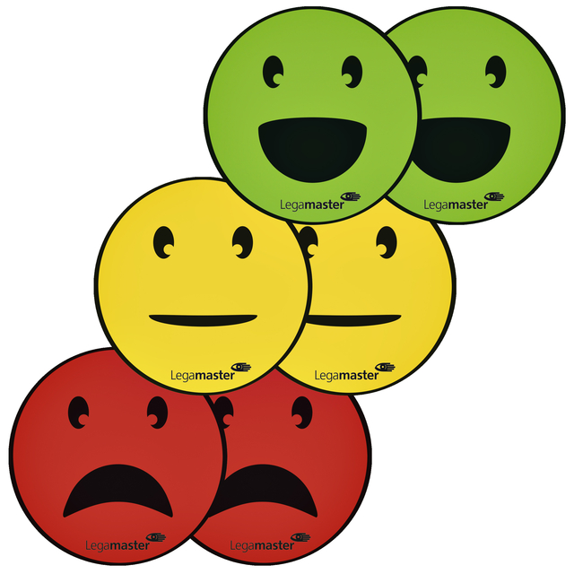 Magneet Legamaster emoticon 50mm assorti 6 stuks