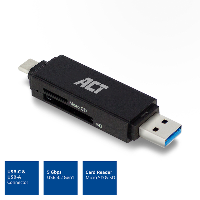 Card reader ACT USB-C/USB-A 3.0