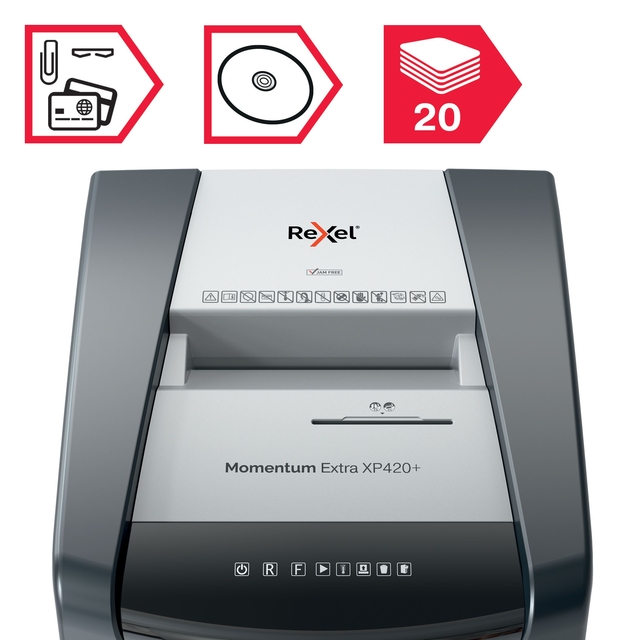 Papiervernietiger Rexel Momentum Extra XP420+ snippers 4x35mm