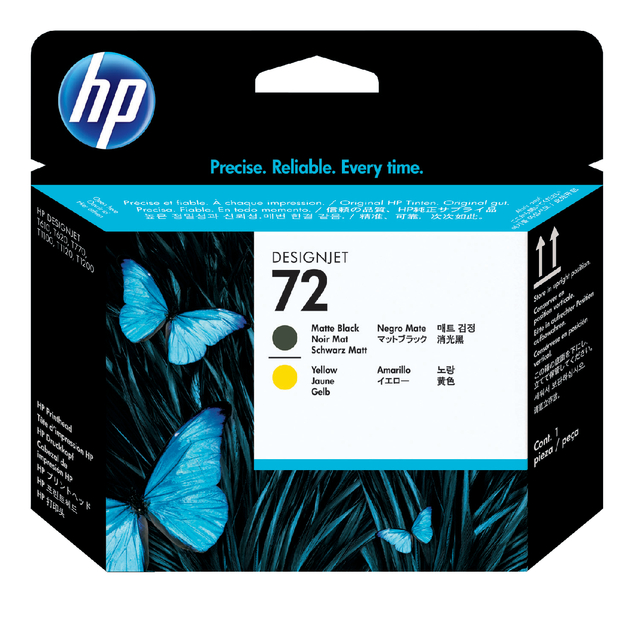 HP 72 Printhead black matte and yellow