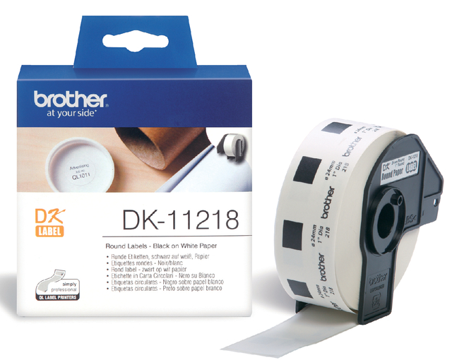 Label Brother DK-11218 round 24mm 1 roll of 1000 pcs white