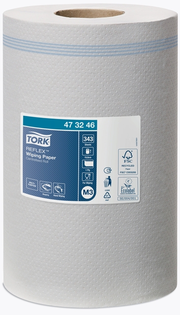 Poetspapier Tork M3 Reflex Advanced 1-laags 343 vel wit 473246
