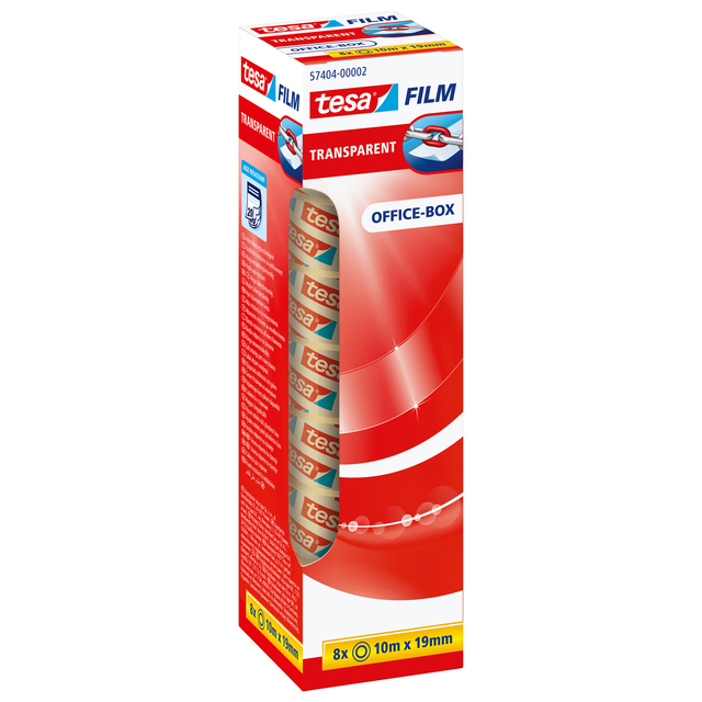 Plakband tesafilm® 10mx19mm transparant 8 rolle