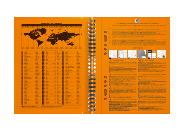 OXFORD International A5+ Hardback Twin-wire Notebook Narrow Ruled 160 Pages Orange SCRIBZEE® Compatibl