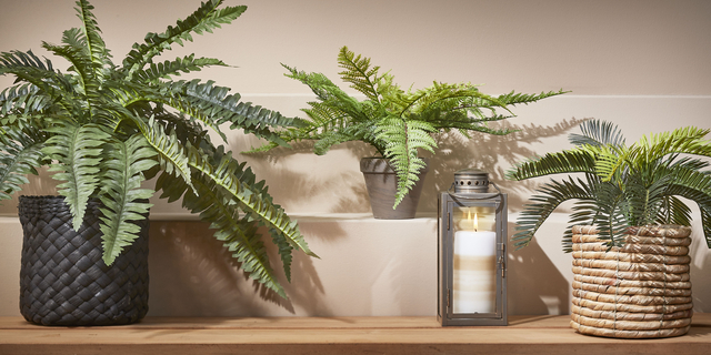 Kunstplant Mica varen groen in pot Stan grijs Ø50 38c