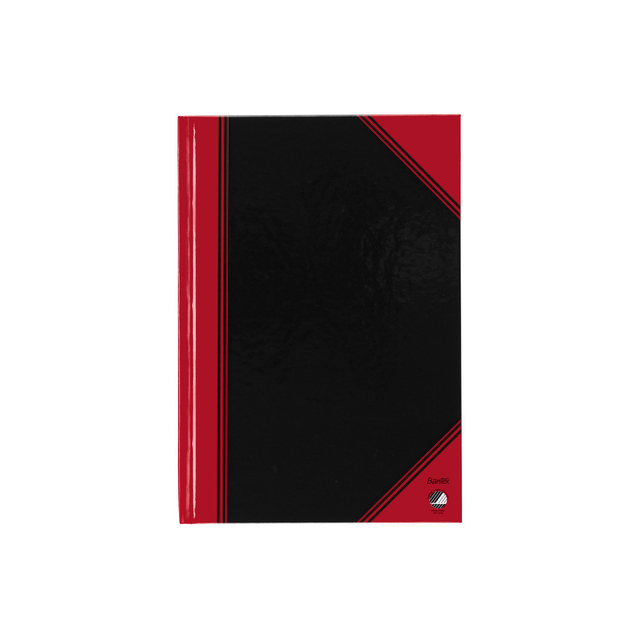Landré A5 china hard cover exercise book, ruled, 192 pages, black/re