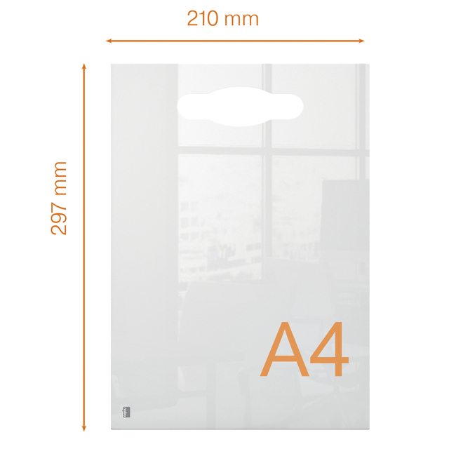 Nobo transparent acrylic notice board with handle A4