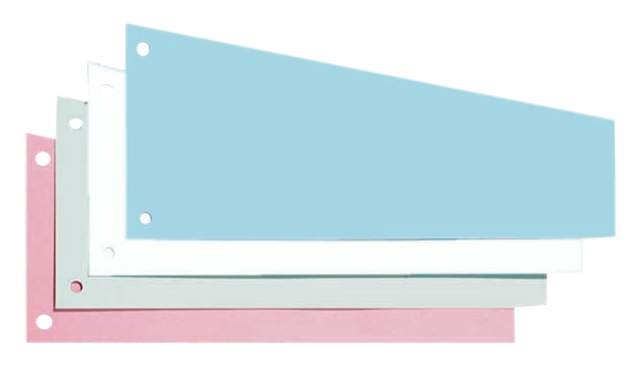 Elba 240x105/55mm trapezium dividers 190gsm card 2 holes blue pack 100