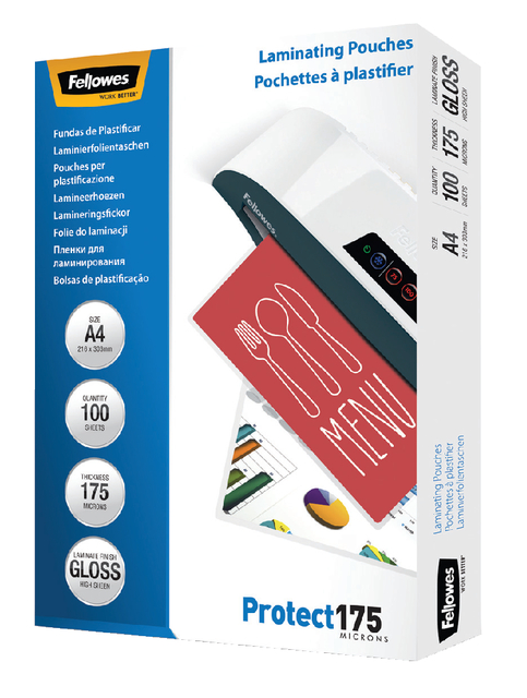 Fellowes LaminatingPouch A4 350Mic Pk100
