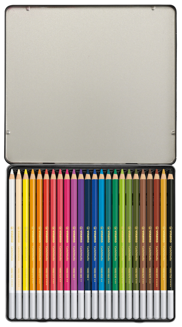 Kleurpotloden STABILO CarbOthello kalkpastel assorti blik à 24 stuks