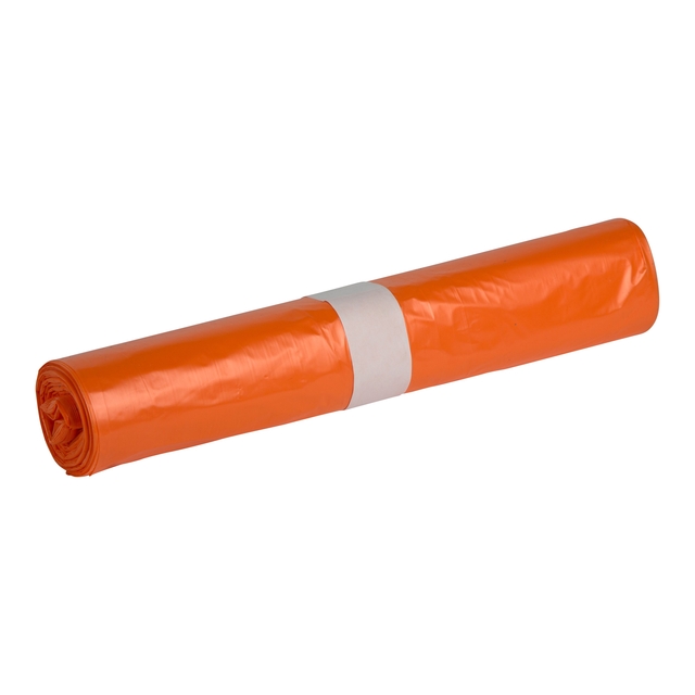 Afvalzak Propsac HDPE T25 70x110cm 120L oranje rol à 20 stuk