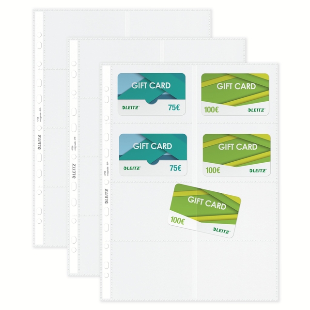 Showtas Leitz Premium voor visitekaartjes copy safe PP A4 glashelder 10 stuks