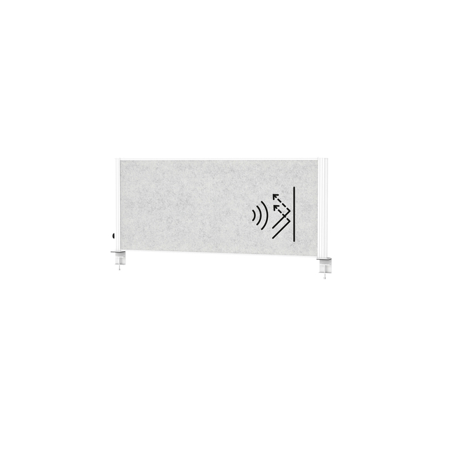 Scheidingswand MAUL akoestiek Uplight 160x50 lichtgrijs antrac.frame tafelklem