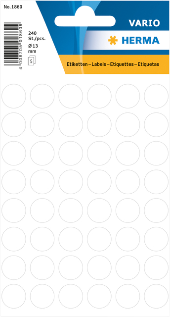 Multi-purpose labels ø 12mm white 240 pcs