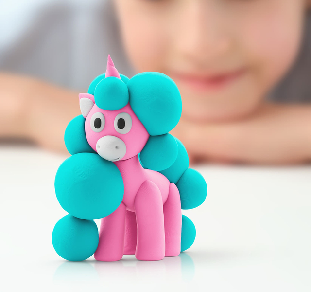 Klei Hey Clay eenhoorn set à 3 delen