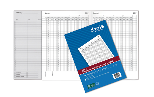 Jaarplanner 2027 Djois personeel- en activiteitenplanner