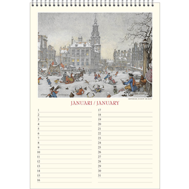 Verjaardagskalender Anton Pieck Zicht op haven A4