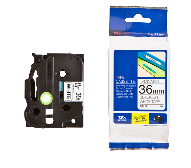 Labeltape Brother P-touch TZe-261 standard 36mm black on white