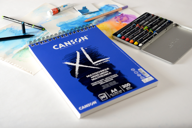Mixed mediapapier Canson XL Textured Mixed Media 30vel 300gr A4 wit